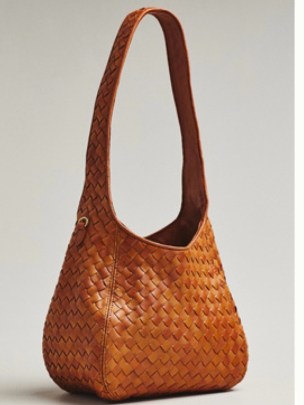 Clare V Woven Leather Shoulder Bag - Tan